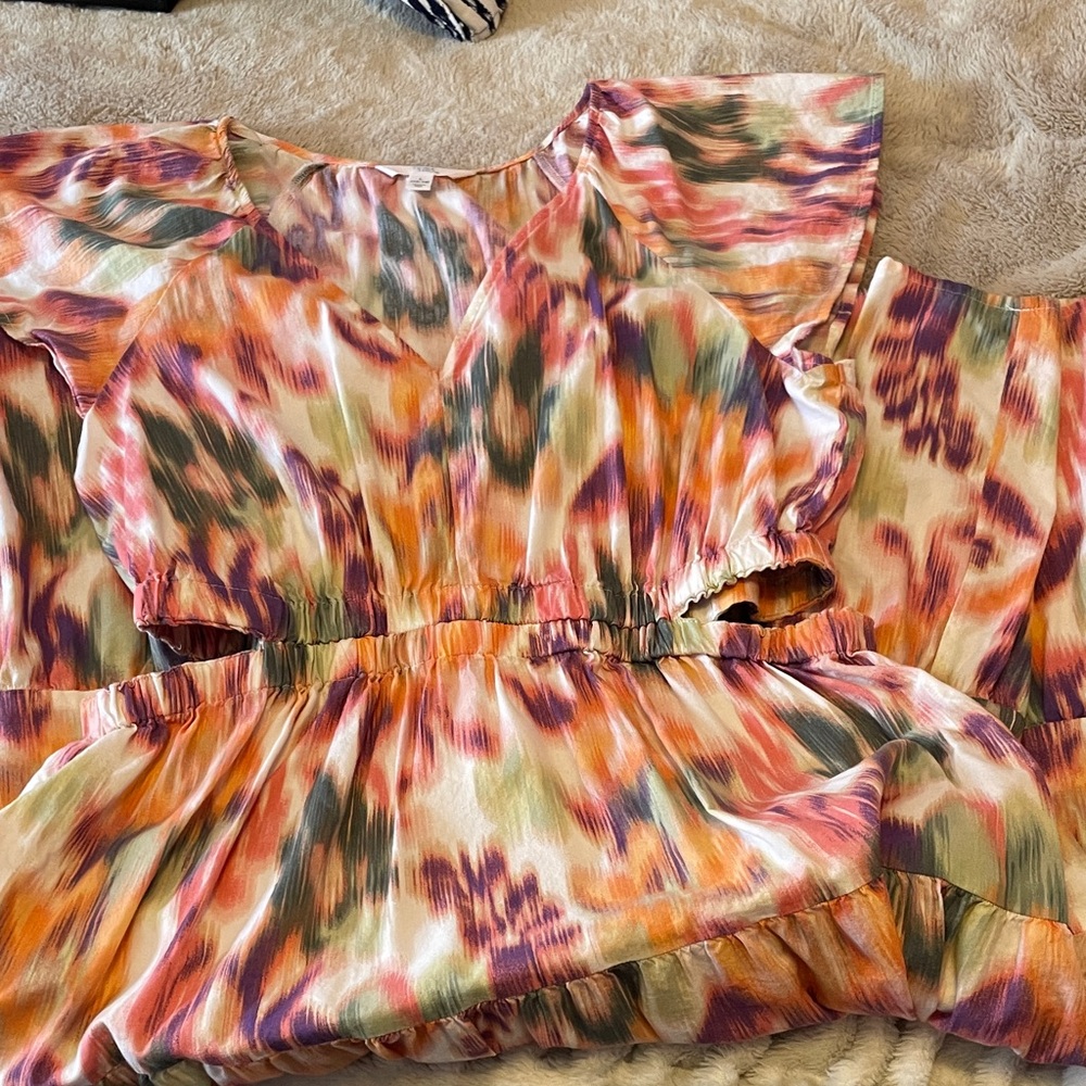 Multicolor Watercolor Dress